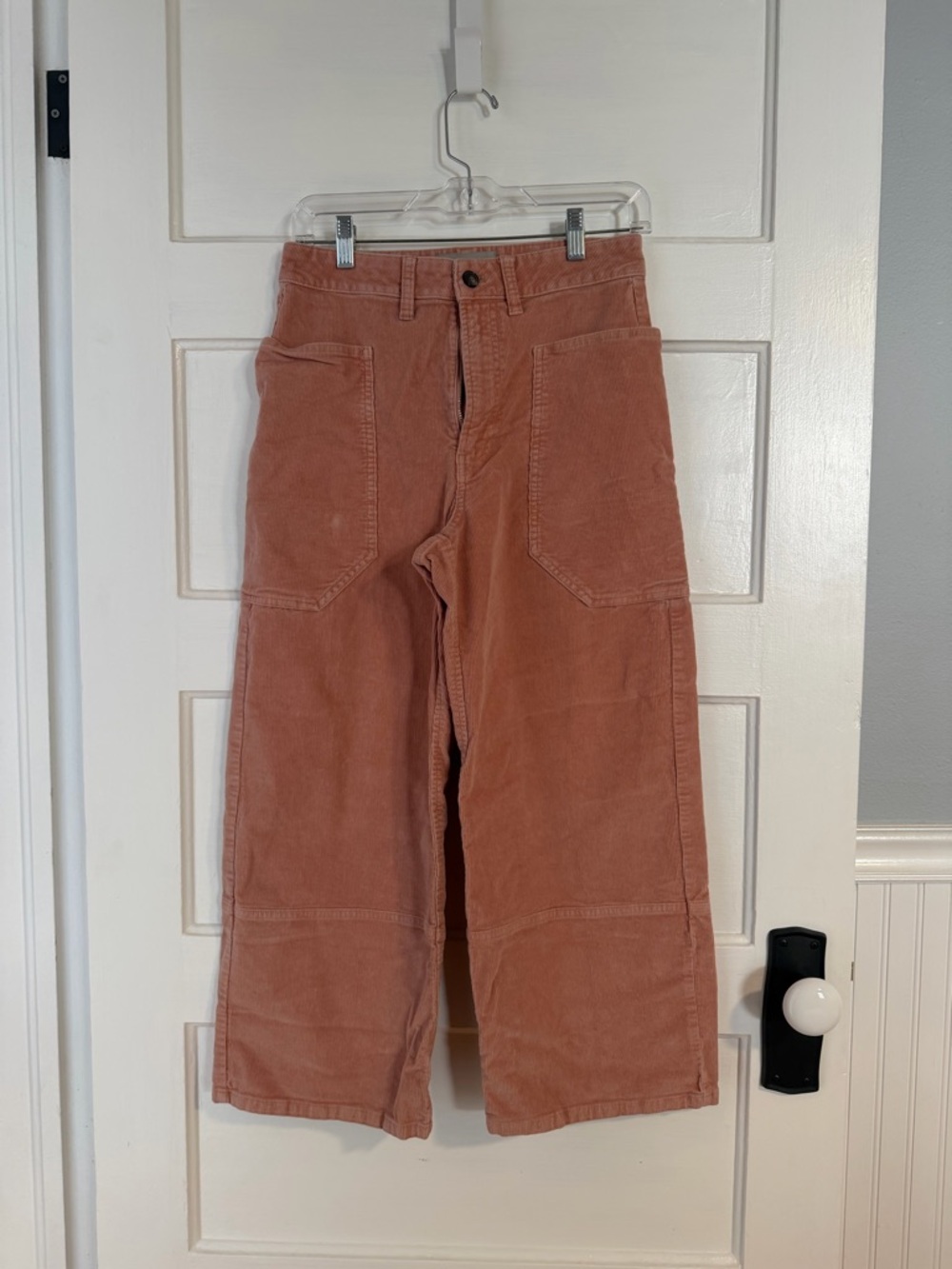 EverlaneSz4 Corduroy Gardner High Rise Pant Wide-Leg Cropped Pants Blush Pink